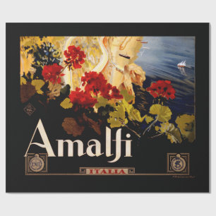 Amalfiイタリア旅行ポスターアートグラフィック ラッピングペーパー