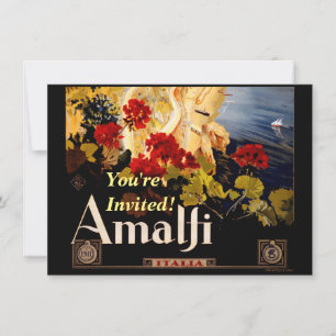 Amalfiイタリア旅行ポスターアートグラフィック 招待状
