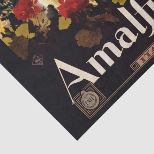 Amalfiイタリア旅行ポスターアートグラフィック 薄葉紙 (詳細)