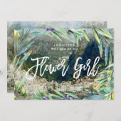 Amalfiイタリア私の花の女の子の提案カード サンキューカード (正面/裏面)