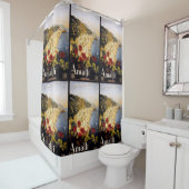 AmalfiイタリアVintage旅行ポスターシャワーカーテン シャワーカーテン (インサイチュ)