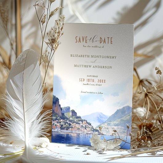 Amalfiコーストイタリアの目的地の日付を保存 招待状