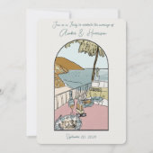 Amalfiコーストイタリアの結婚式の日付を保存 招待状 (正面)