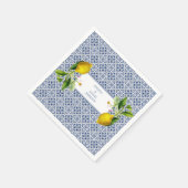 Amalfiコーストレモンタイルイタリアパーソナライズされた名 スタンダードカクテルナプキン (角)