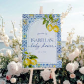 Amalfiコーストレモンベビーシャワーウェルカムサイン ポスター