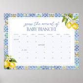 Amalfiコーストレモン推測ベビーの期日カレンダー ポスター (正面)