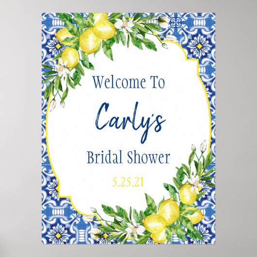 Amalfi水彩レモンシャワー歓迎ポスター ポスター (正面)