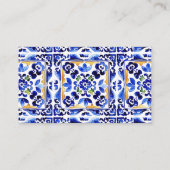 Amalfi青いイタリアンタイルレモンqrギフトレジストリ エンクロージャーカード (裏面)