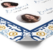 Amalfi青いタイルは花嫁のシャワーを満たす ポスター (角)