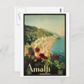 Amalfi，イタリアのヴィンテージポスター ポストカード (正面/裏面)