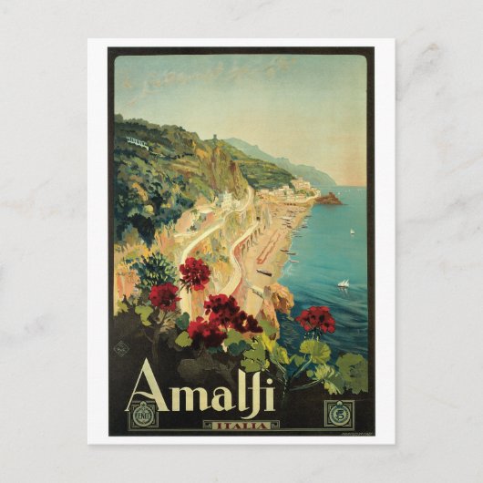 Amalfi，イタリアのヴィンテージポスター ポストカード (正面)