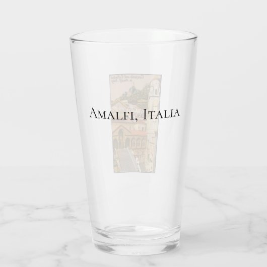 Amalfi，イタリアのヴィンテージ旅行はがき タンブラーグラス (裏面)