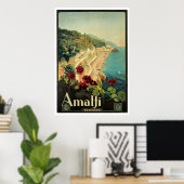 Amalfi，イタリアのヴィンテージ旅行ポスター ポスター (ホームオフィス)