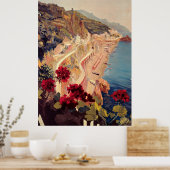 Amalfi，イタリアのヴィンテージ旅行広告 ポスター (キッチン)