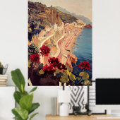 Amalfi，イタリアのヴィンテージ旅行広告 ポスター (ホームオフィス)