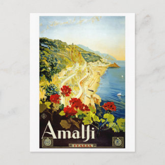 "Amalfi"ヴィンテージ旅行ポスターポストカード ポストカード