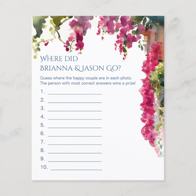 Amalfi bridal shower games where did they go (正面)