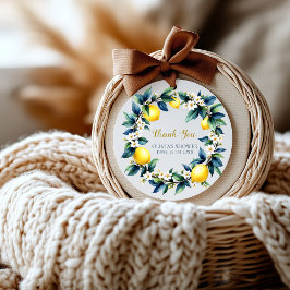 Amalfi Ciao Baby Thank You Stickers | Lemon Wreath ラウンドシール