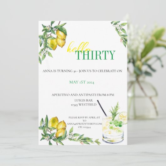 Amalfi Citrus Invitation - Birthday 招待状 (スタンド正面)