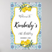 Amalfi Coastテーマパーティーのウェルカムサイン ポスター (正面)