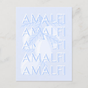 Amalfi Coast,イタリア,トラベルアート,名門私立校風のブルー ポストカード