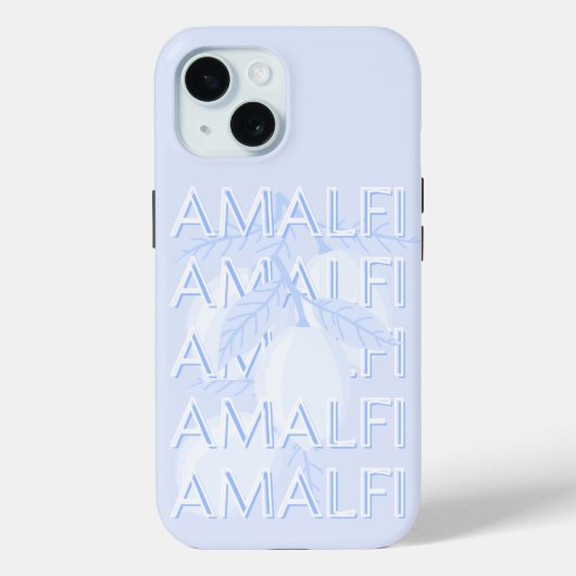 Amalfi Coast,イタリア,トラベルアート,名門私立校風のブルー Case-Mate iPhoneケース (裏面)