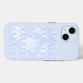 Amalfi Coast,イタリア,トラベルアート,名門私立校風のブルー Case-Mate iPhoneケース (裏面 (横))