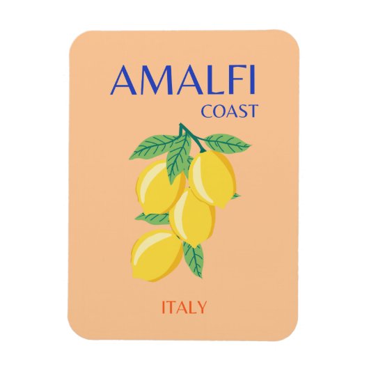 Amalfi Coast，イタリア，旅行アート，パステル，オレンジ マグネット (縦)