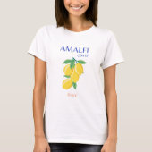 Amalfi Coast,イタリア,旅行アート,パステル,オレンジ Tシャツ (正面)