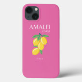 Amalfi Coast，イタリア，旅行アート，ピンク名門私立校風の, Case-Mate iPhoneケース (裏面)