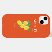 Amalfi Coast，イタリア，旅行アート，レトロ，オレンジ Case-Mate iPhoneケース (裏面 (横))