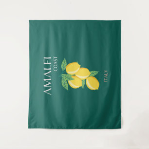 Amalfi Coast,イタリア,旅行アート,レトロ,緑 タペストリー