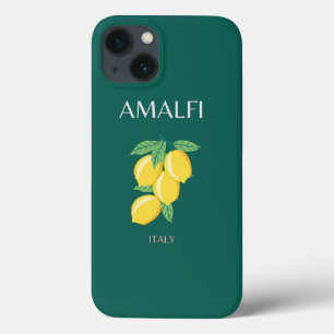 Amalfi Coast,イタリア,旅行アート,レトロ,緑 iPhone 13ケース