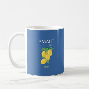Amalfi Coast，イタリア，旅行アート，レトロ，青 コーヒーマグカップ
