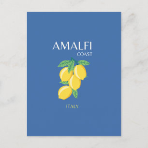 Amalfi Coast,イタリア,旅行アート,レトロ,青 シーズンポストカード