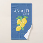 Amalfi Coast,イタリア,旅行アート,レトロ,青 バスタオルセット (ハンドタオル)