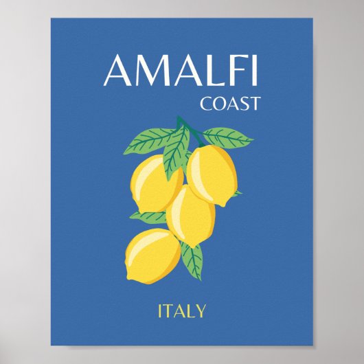 Amalfi Coast，イタリア，旅行アート，レトロ，青 ポスター (正面)
