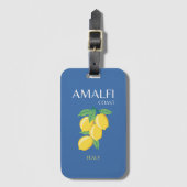 Amalfi Coast,イタリア,旅行アート,レトロ,青 ラゲッジタグ (正面縦)