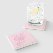 Amalfi Coast,イタリア,旅行アート,名門私立校風のピンク ストーンコースター (横)