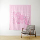 Amalfi Coast，イタリア，旅行アート，名門私立校風のピンク タペストリー (インサイチュ)