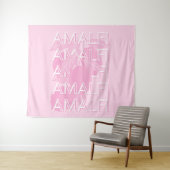 Amalfi Coast，イタリア，旅行アート，名門私立校風のピンク タペストリー (インサイチュ(横))