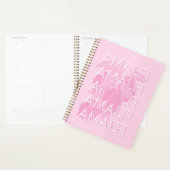 Amalfi Coast，イタリア，旅行アート，名門私立校風のピンク プランナー手帳 (ディスプレー)