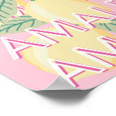 Amalfi Coast，イタリア，旅行アート，名門私立校風のピンク ポスター (角)