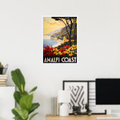 Amalfi Coast – イタ素晴らしリアの海岸線の見解 ポスター (ホームオフィス)