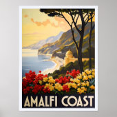 Amalfi Coast – イタ素晴らしリアの海岸線の見解 ポスター (正面)