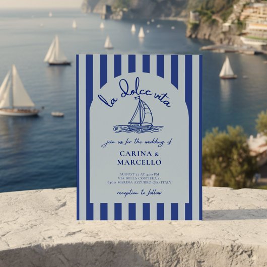 Amalfi Coast Amore: La Dolce Vita Arch Wedding 招待状