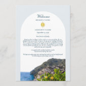 Amalfi Coast Arch Italy Lemons Wedding Itinerary プログラム (正面)