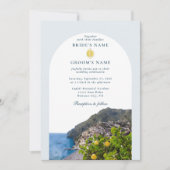 Amalfi Coast Arch Italy Lemons Wedding Photo 招待状 (正面)