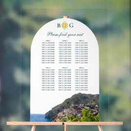 Amalfi Coast Arch Italy Wedding Seating Chart アクリルサイン