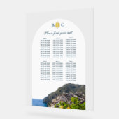 Amalfi Coast Arch Italy Wedding Seating Chart アクリルサイン (傾斜)